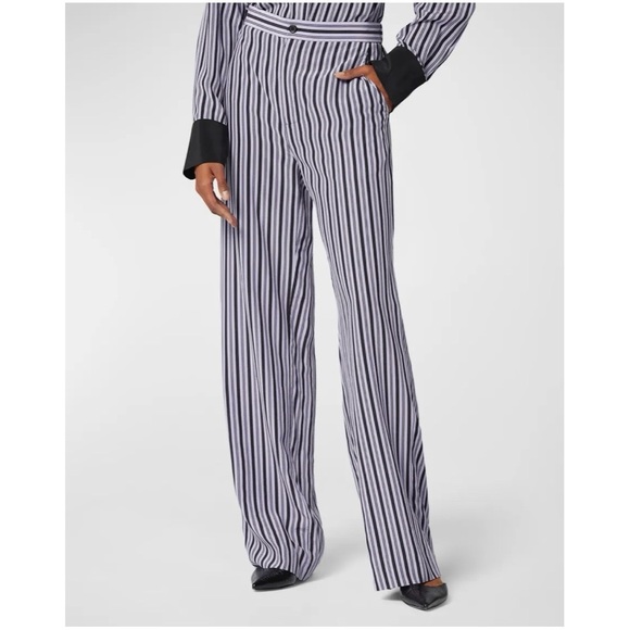 Equipment Pants - NEW Equipment Aeslin Striped Silk Trousers Lavender